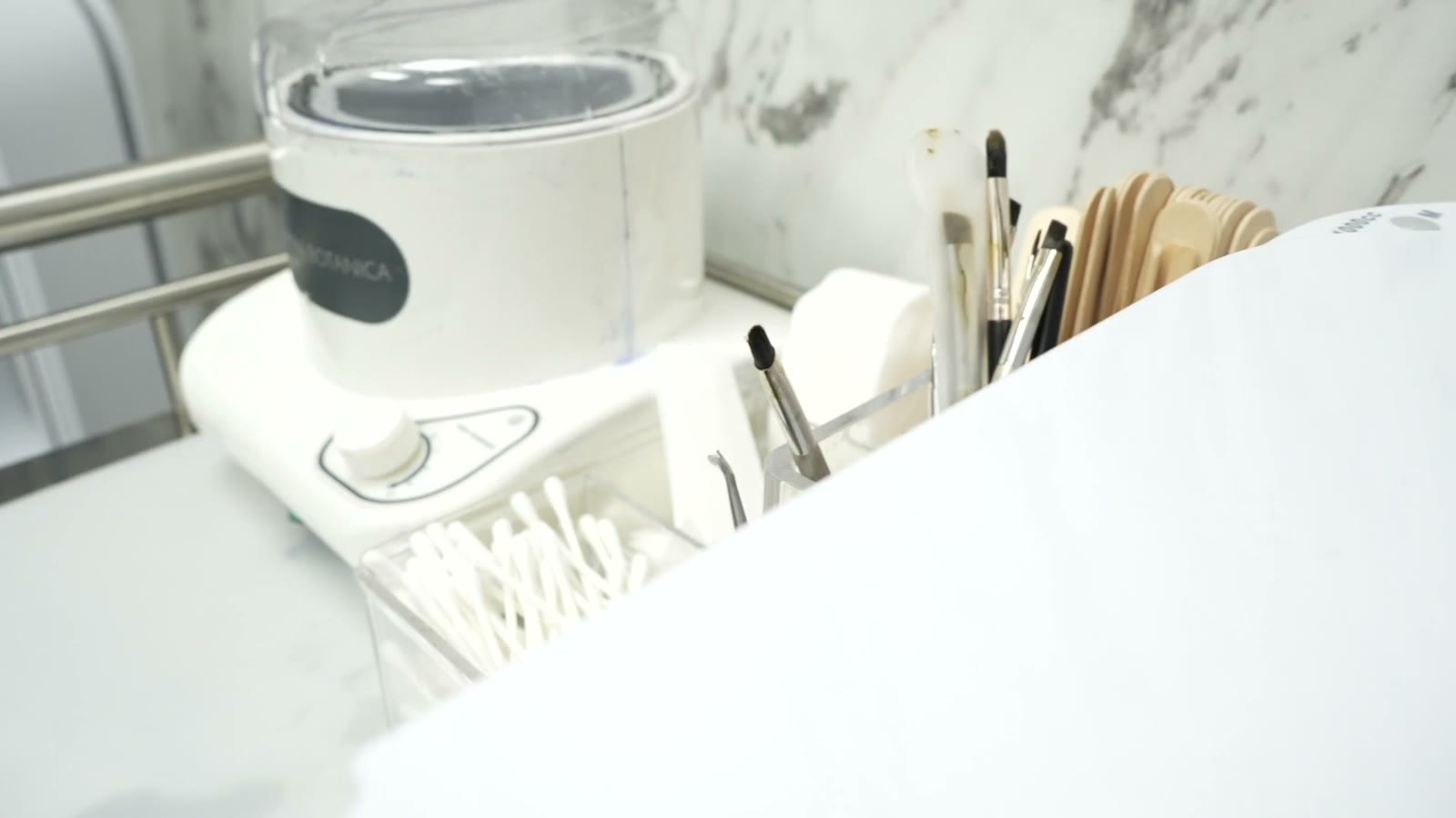 Waxing station at Bright Smiles Beauty